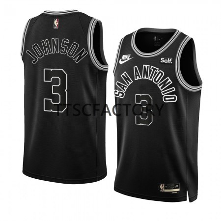 Maillot Basket San Antonio Spurs Keldon Johnson 3 Nike 2022-23 Classic Edition Noir Swingman - Homme